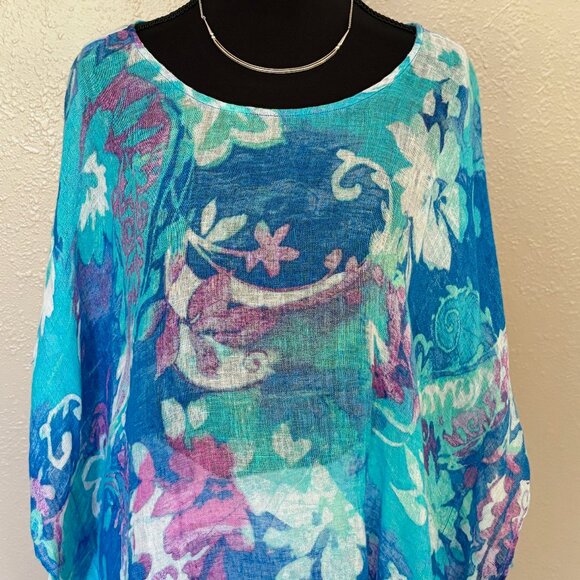 Multi Color Chico's Poncho Top, Size S/M - Picture 1 of 5